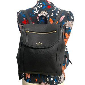 Kate Spade  Black Pebbled Leather Backpack